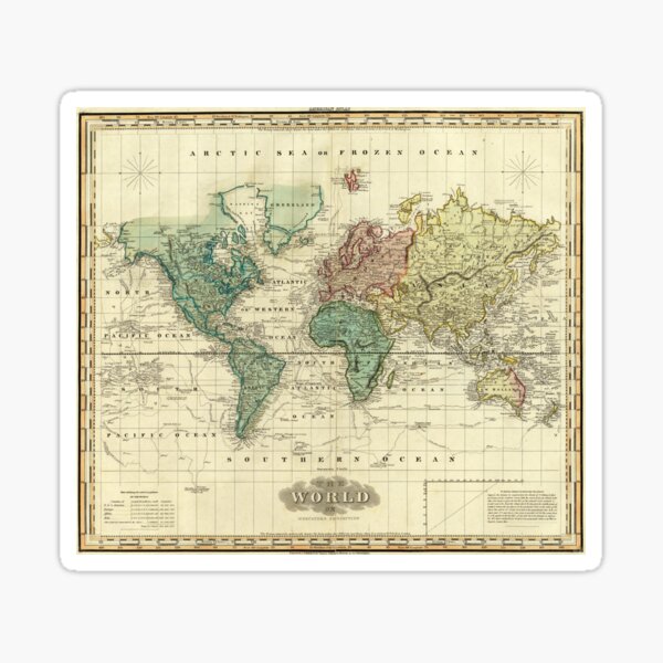 Item preview, Vintage Map of The World (1823) designed and sold by BravuraMedia.