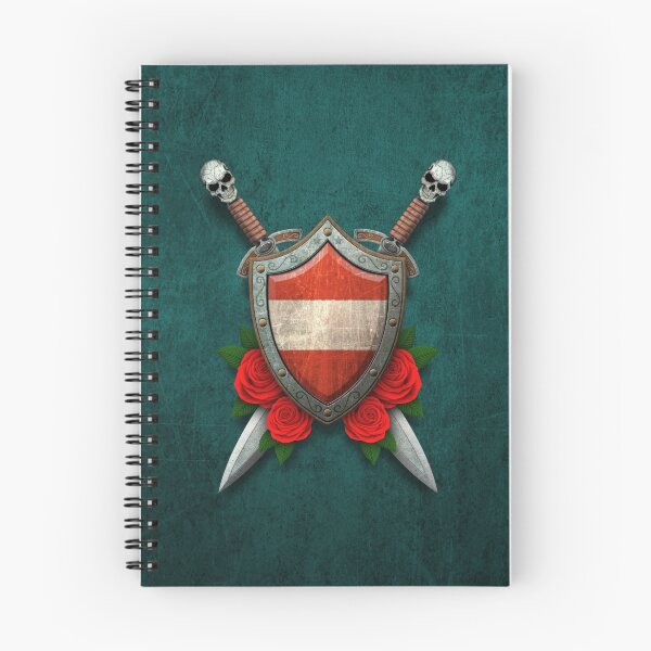 Item preview, Austrian Flag on a Worn Shield and Crossed Swords designed and sold by JeffBartels.