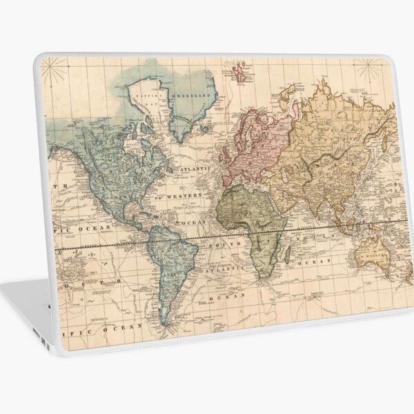 Vintage Map of The World (1823) 2 Laptop Skin
