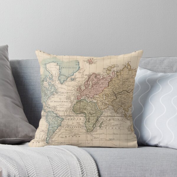 Vista previa del artículo con la obra «Mapa antiguo del mundo (1823) 2», diseñado y vendido por BravuraMedia.