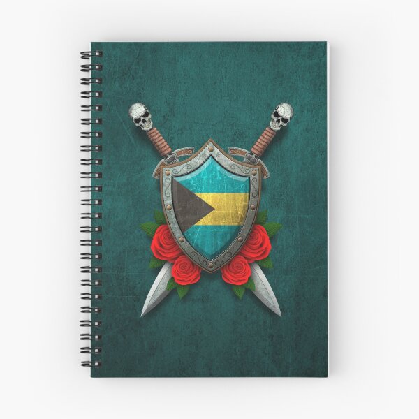 Item preview, Bahamas Flag on a Worn Shield and Crossed Swords designed and sold by JeffBartels.