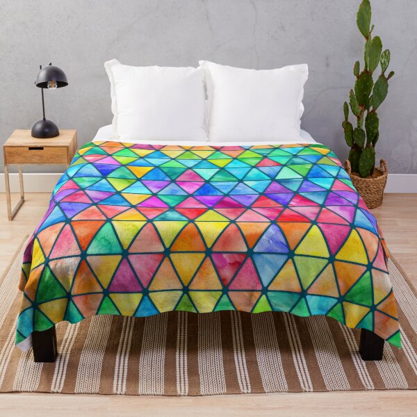 Item preview, Little Rainbow Watercolor Triangles on Teal designed and sold by micklyn.