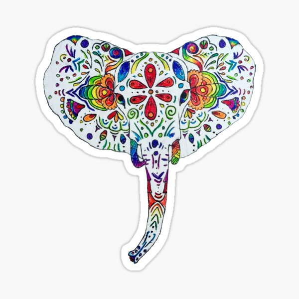mandala elephant Sticker