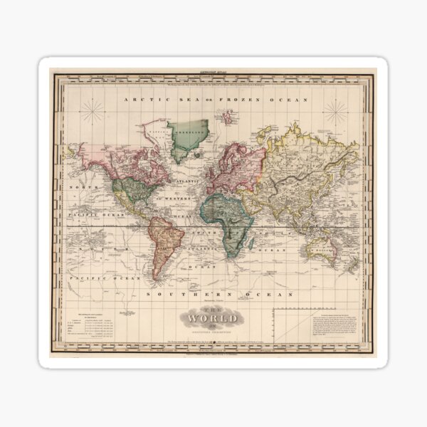 Item preview, Vintage Map of The World (1833) designed and sold by BravuraMedia.
