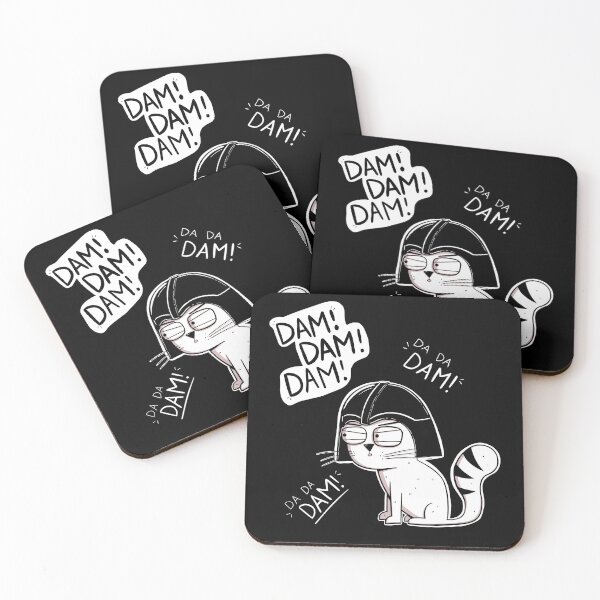 (not so) evil cat - dark edition Coasters (Set of 4)