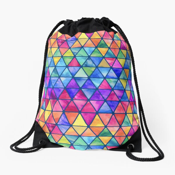 Item preview, Little Rainbow Watercolor Triangles on Navy Blue designed and sold by micklyn.