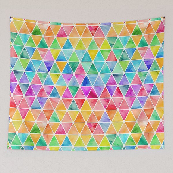 Item preview, Little Rainbow Watercolor Triangles on White designed and sold by micklyn.