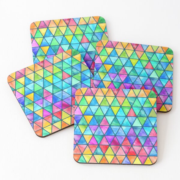 Item preview, Little Rainbow Watercolor Triangles on Teal designed and sold by micklyn.