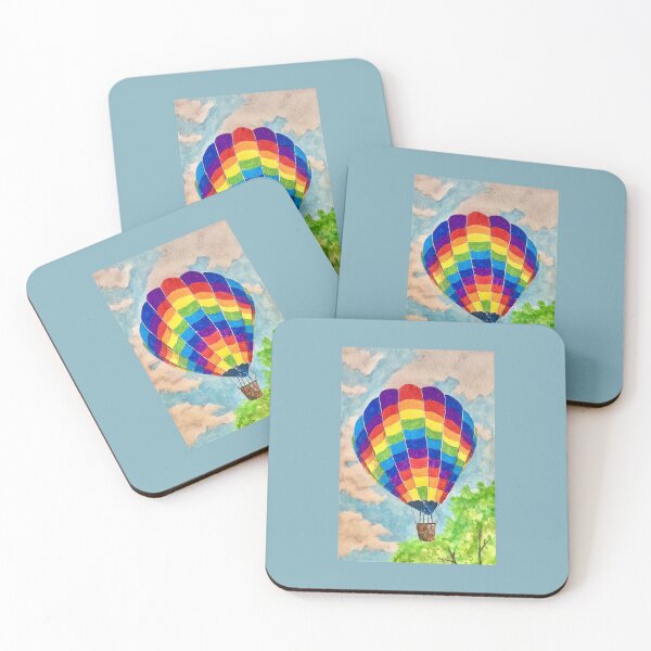 Item preview, rainbow hot air balloon designed and sold by ClaraFied.