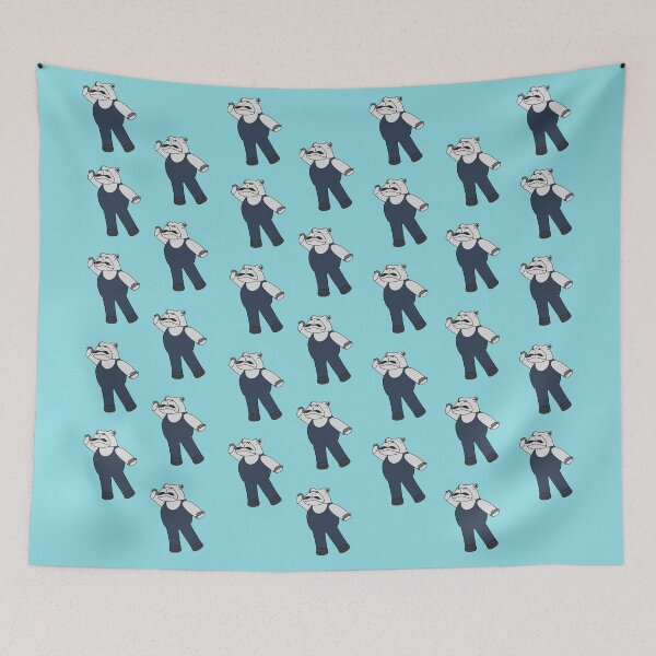 Item preview, Blue Drama Hippo Pattern Digital Art | Melanie Jensen Illustrations designed and sold by Melanie Jensen.