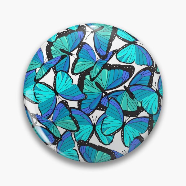 Item preview, Electric Blue Tropical Morpho Butterfly Pattern designed and sold by HotHibiscus.