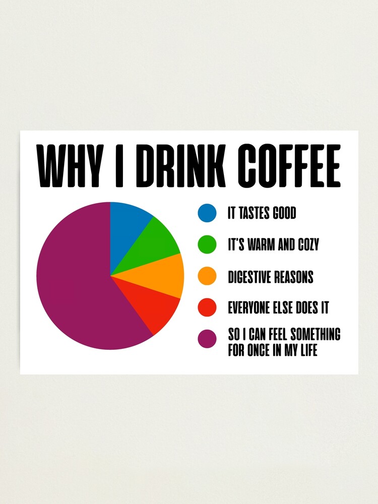 Why I Drink Coffee - Funny Coffee Drinker Meme | Photographic Print