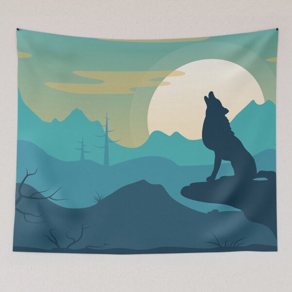 Item preview, wolf howling in the forest designed and sold by gubanovanatalia.