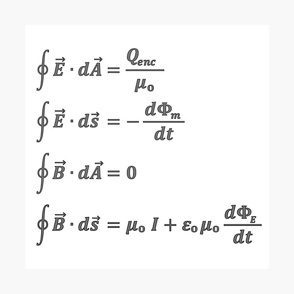 Lámina fotográfica «Forma integral de ecuaciones de Maxwell» de PhysicsThisWeek Redbubble Lámina fotográfica «Forma integral de ecuaciones de Maxwell» de PhysicsThisWeek Redbubble