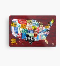 License Plate Map of The United States 2011 Metal Print