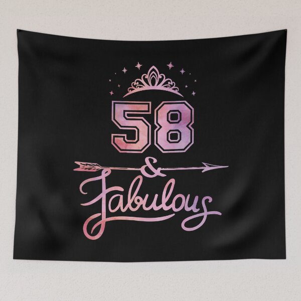 Item preview, Women 58 Years Old And Fabulous Happy 58th Birthday print designed and sold by Grabitees.