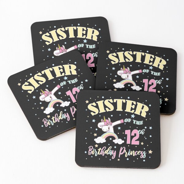 Item preview, Sister Of The 12th Birthday Princess 12 Year Old Unicorn Sis product designed and sold by Grabitees.