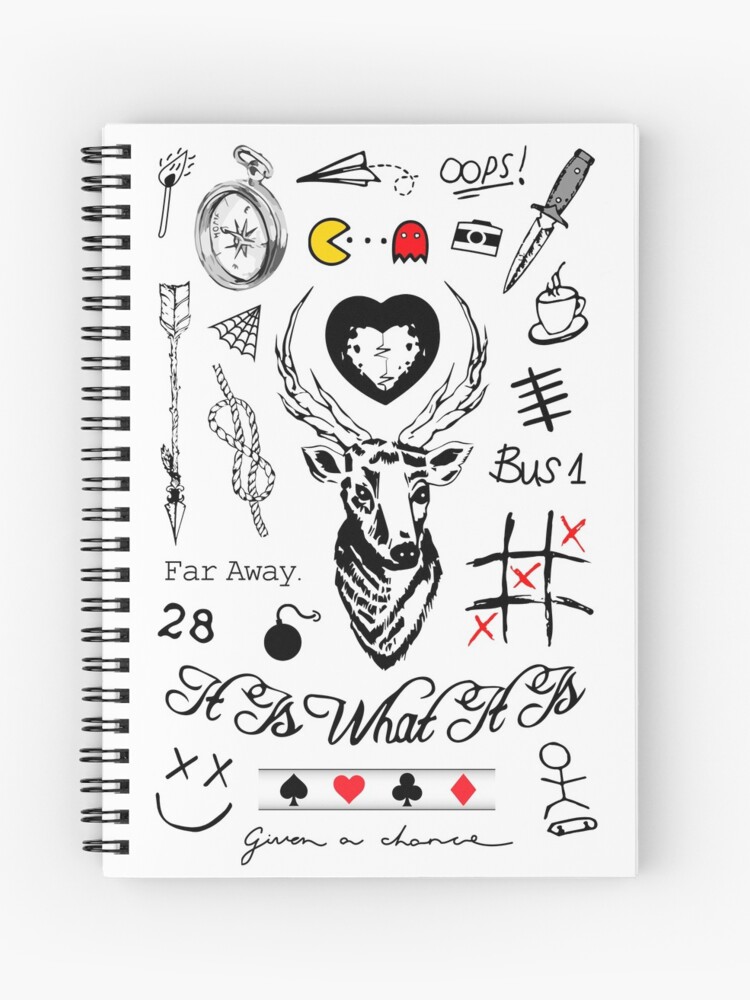 Cuaderno de espiral «Dibujos de tatuajes de Louis T.» de dopeoutlines |  Redbubble