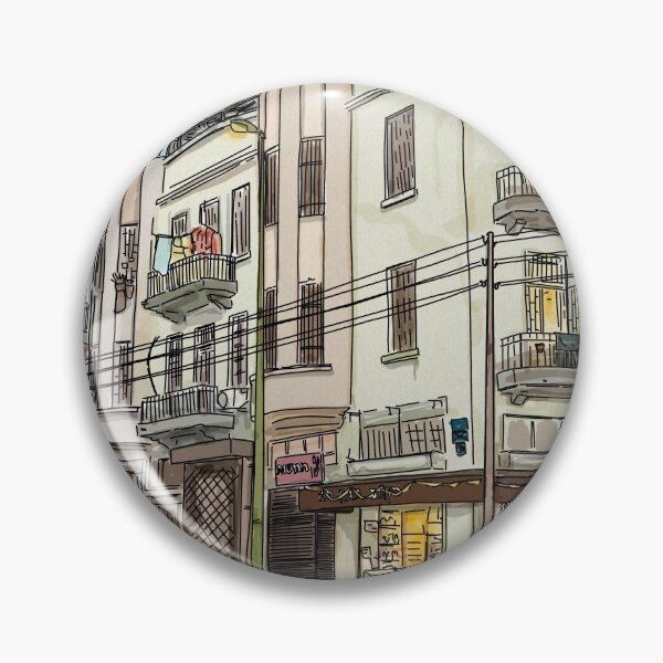 Item preview, A Street in Tel Aviv, Colorful Urban Sketch designed and sold by NaliniLe.