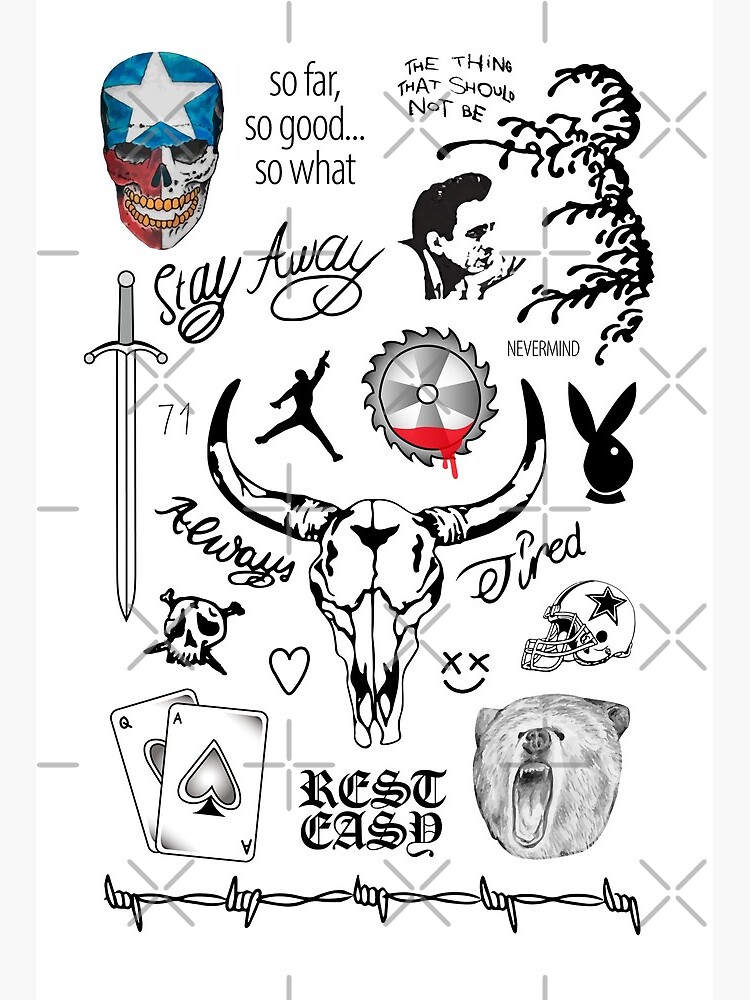 Trendy Old school simple tattoo collection on skin color background.  Traditional tattoo symbols and rockabilly elements set of skateboard,  blade, heart, rose. Tattoo designs for tee print fabric Stock Vector | Adobe