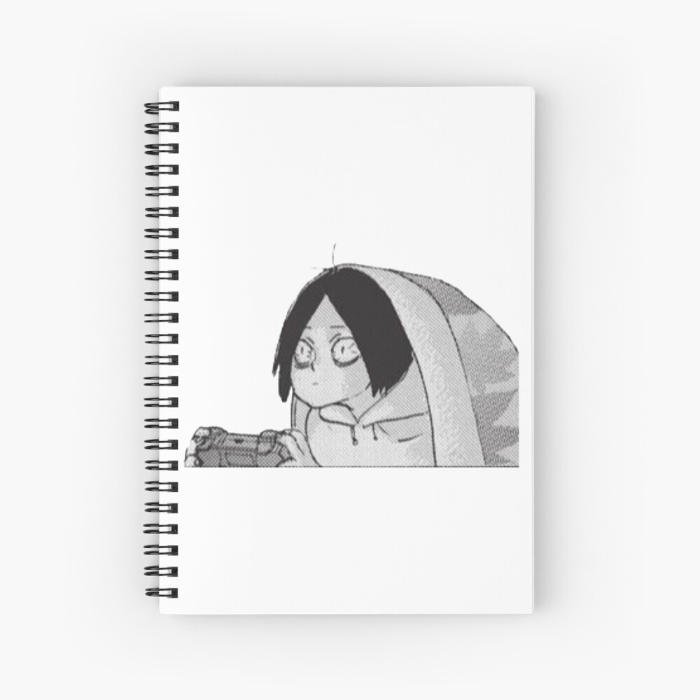 young-kenma-playing-video-games-haikyuu-manga-cap-spiral-notebook-for-sale-by-joojlia-redbubble