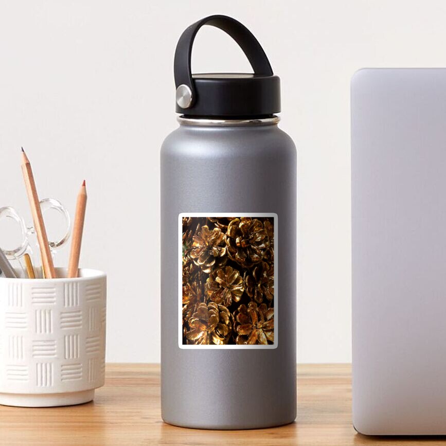Golden Pine Cones Sticker