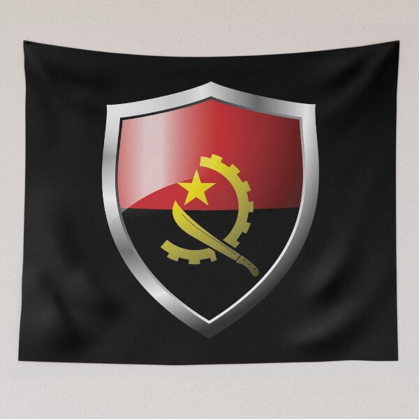 Item preview, Strong Angola Flag Shield Country designed and sold by HelloFromAja.
