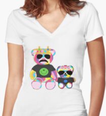 Camiseta entallada de cuello en V Rainbow Bear con camisetas