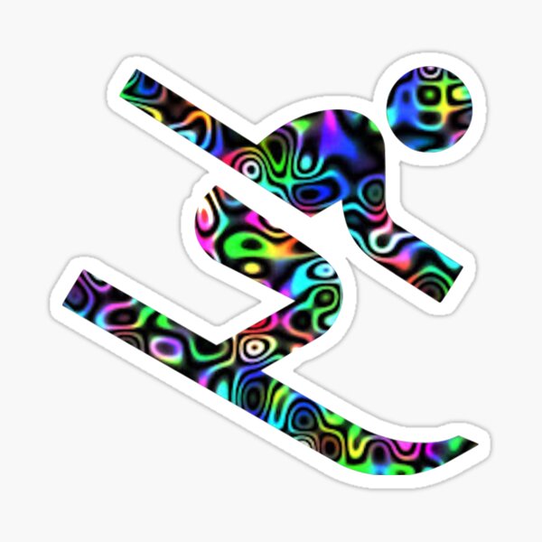Ski Logo Mountain Trippy Colorful Sticker Sticker