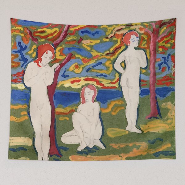Item preview, Three Nudes Outdoors by August Mack designed and sold by digitalvintage.