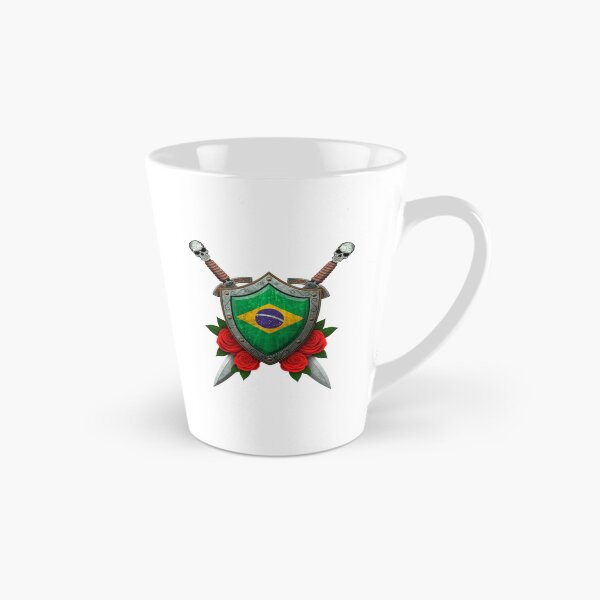 Item preview, Brazilian Flag on a Worn Shield and Crossed Swords designed and sold by JeffBartels.