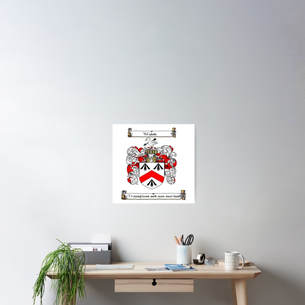 Walsh Family Crest Poster By Hibernia29 Redbubble