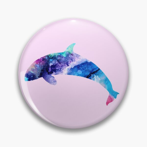 Item preview, Blue Pink Watercolor Dolphin designed and sold by blue-jay-art.