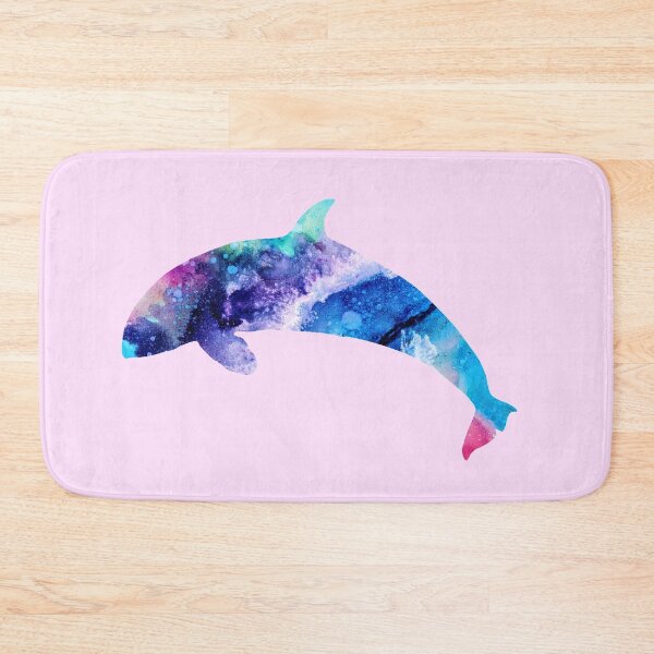 Item preview, Blue Pink Watercolor Dolphin designed and sold by blue-jay-art.