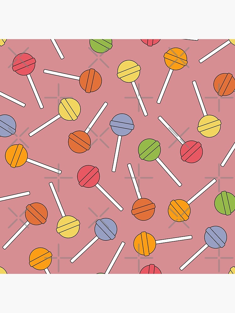 Happy Lollipops Sugar Candy - Red Background by PrintablesP
