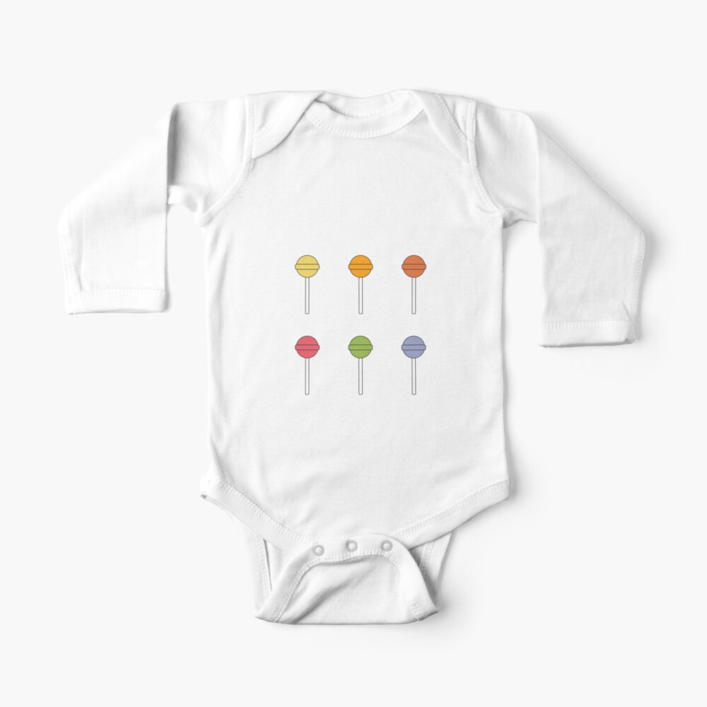 Happy Lollipops Sugar Candy - Red Background Baby One-Piece