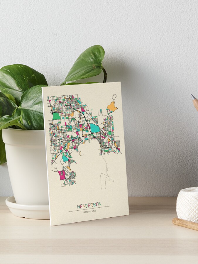 Henderson, Nevada Street Map Art Board Print for Sale by A Deniz Akerman