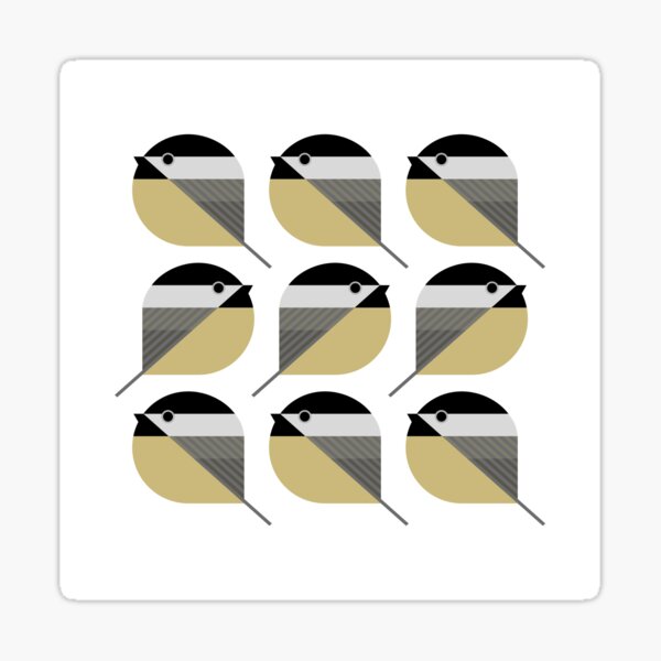 Nine Chickadees Sticker