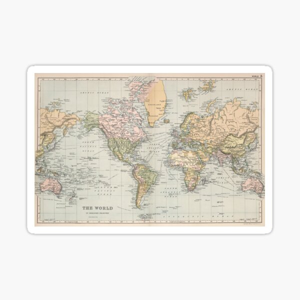 Item preview, Vintage Map of The World (1892) designed and sold by BravuraMedia.