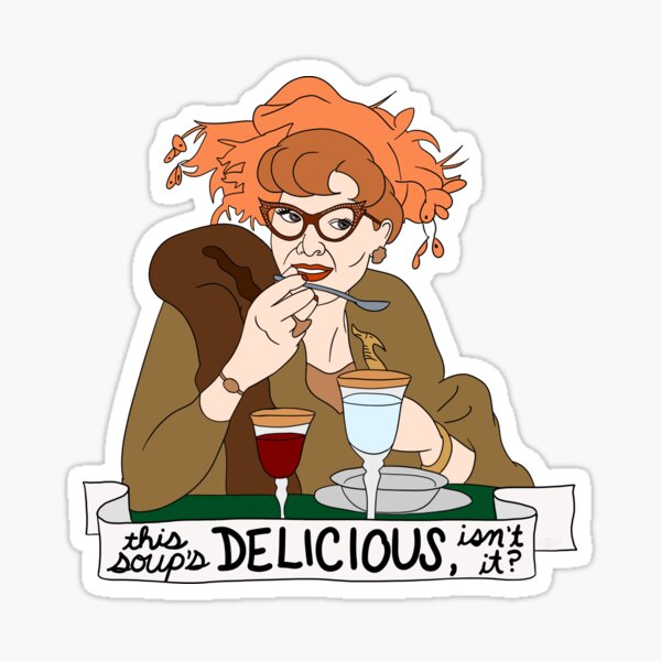 Mrs Peacock Loves Soup Sticker