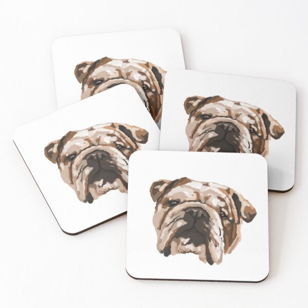 Artikelvorschau, süße englische Bulldogge Illustration Portrait entworfen und verkauft von MyArtistry.