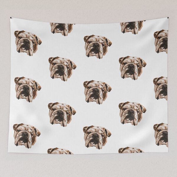 Item preview, cute english bulldog illustration portrait designed and sold by MyArtistry.