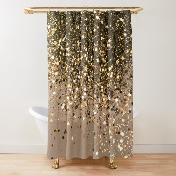 Brown And Gold Shower Curtain / Brown Gold Shower Curtain Thick