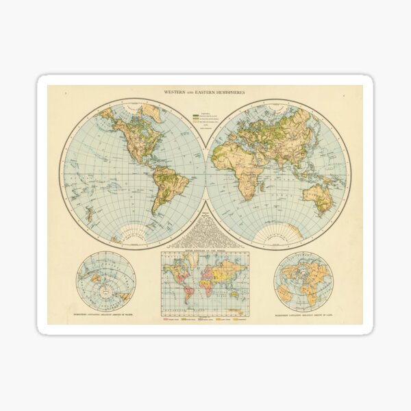 Vintage Map of The World (1895) Sticker