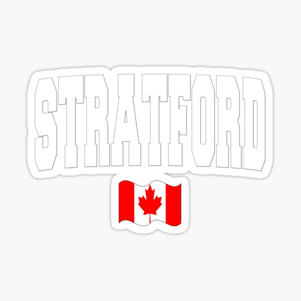 Vista previa del artículo con la obra «Stratford con bandera canadiense», diseñado y vendido por AllShirts21.