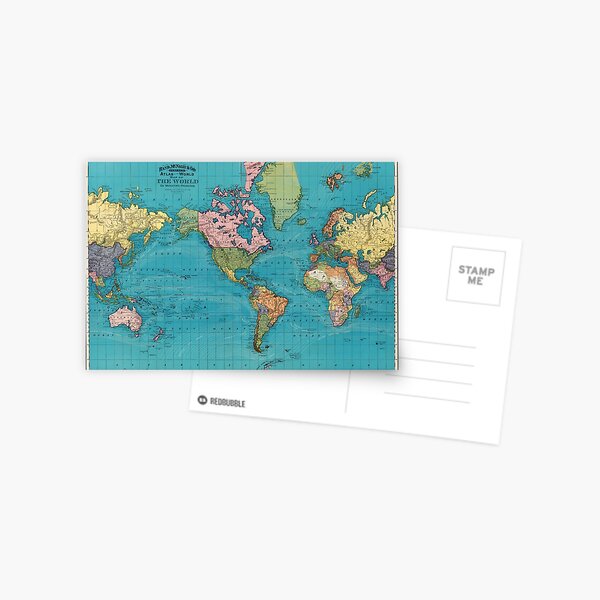 Item preview, Vintage Map of The World (1897) designed and sold by BravuraMedia.