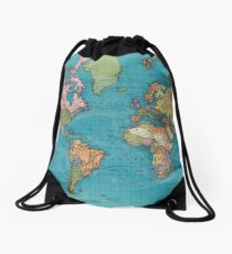 Vintage Map of The World (1897) Drawstring Bag