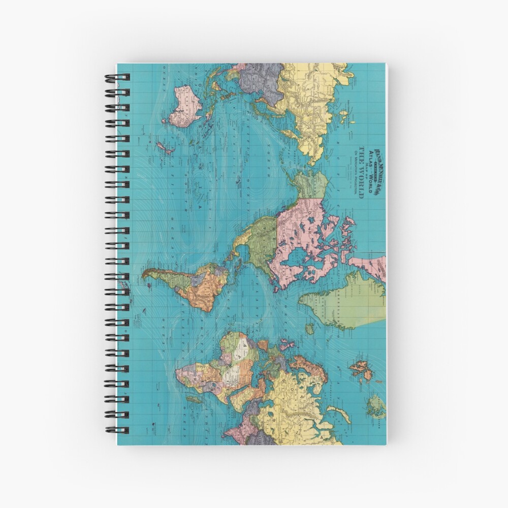 Vintage Map of The World (1897) Spiral Notebook