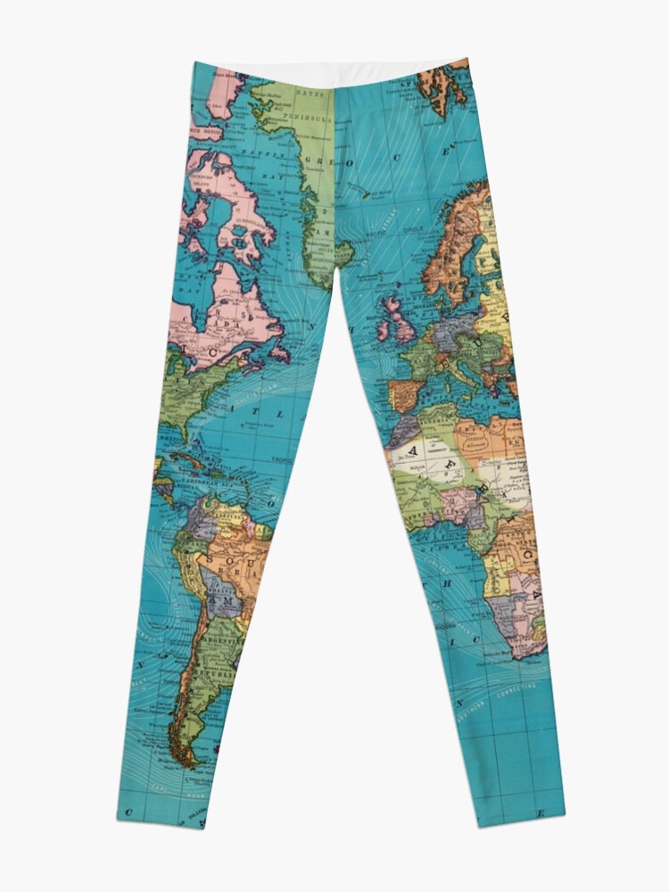Alternate view of Vintage Map of The World (1897) Leggings