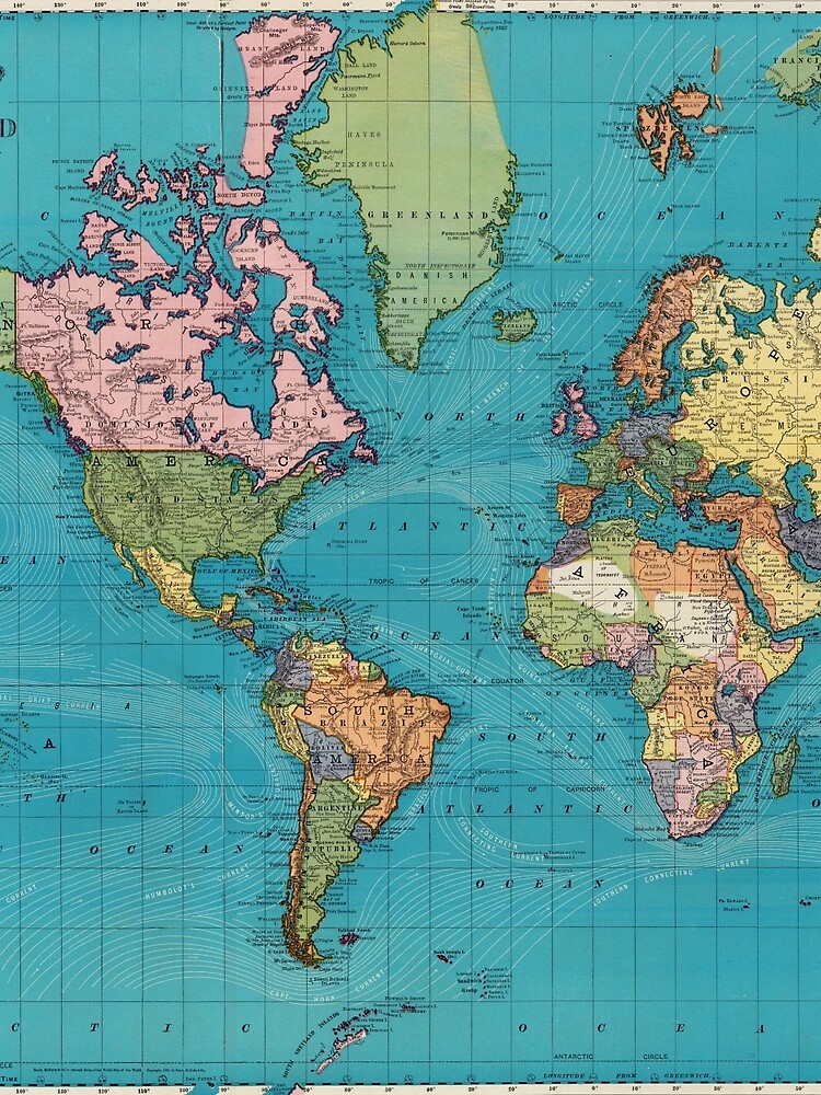 Vintage Map of The World (1897) by BravuraMedia